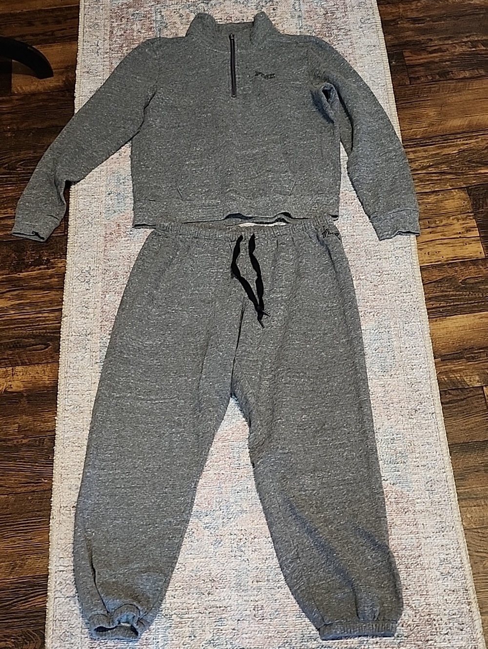 PINK Victoria's Secret Heather Gray Pullover & Jogger Set